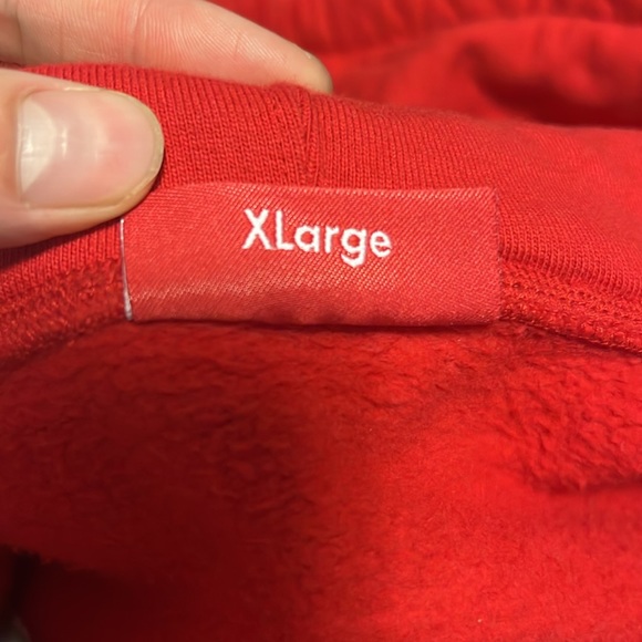 Supreme Old English Stripe Red Zip-Up hoodie - Picture 3 of 5